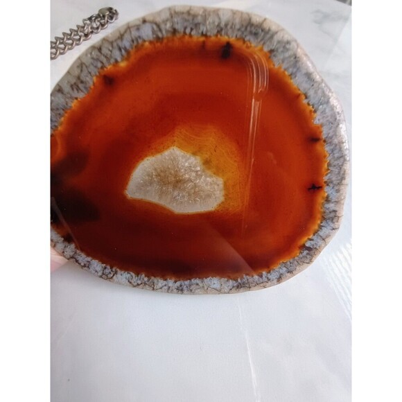 Handmade Agate/Geode Slice Statement Necklace With Other Semi Precious Stones - Picture 7 of 8